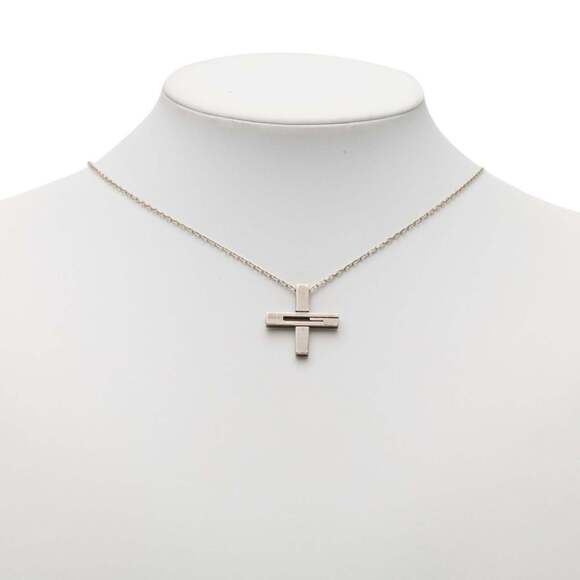 Gucci Cutout G Cross Pendant Necklace in SV925 Silver for Women